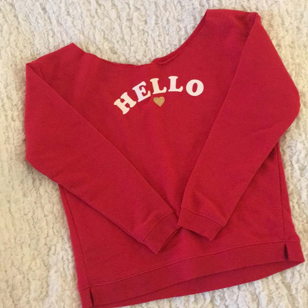 Flirty Red Workout Sweatshirt